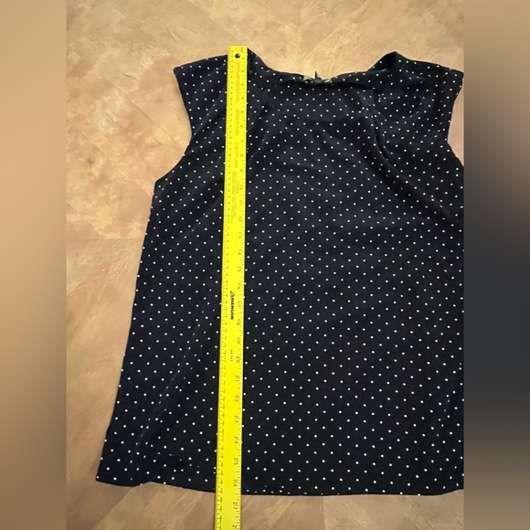 GAP Navy Polka Dot Sleeveless Blouse | Size Large - Picture 5 of 9